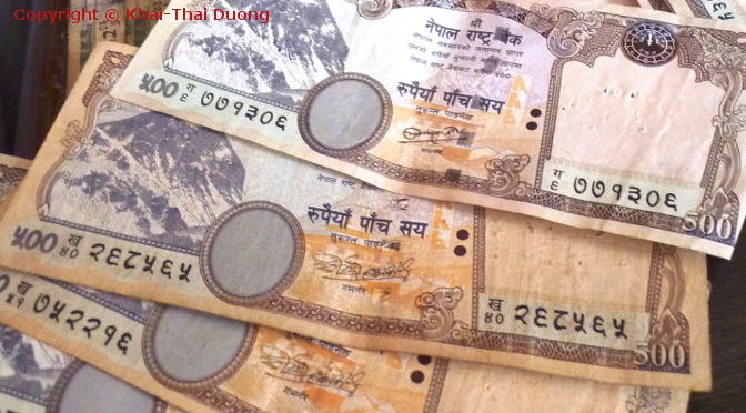Die nepalesische Rupie - nationale Währung von Nepal.
