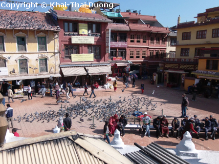 Boudha als Ort der Entspannung inmitten der hektischen Hauptstadt Kathmandu.