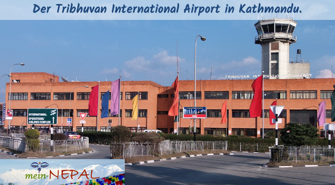 Ankunft in Nepal am Tribhuvan International Airport in Kathmandu.