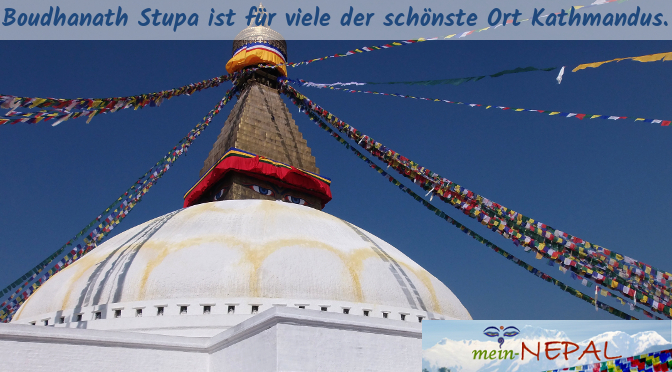 Um Boudhanath Stupa herum hat sich die tibetische Gemeinde niedergelassen.