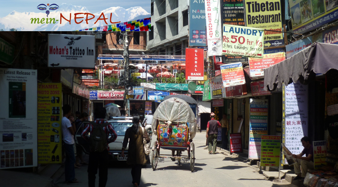 Thamel ist das Touristenzentrum von Kathmandu in Nepal.