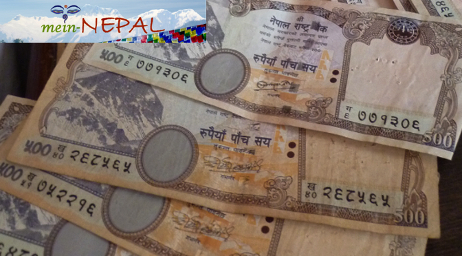 Geld und Währung in Nepal - die nepalesische Rupie.