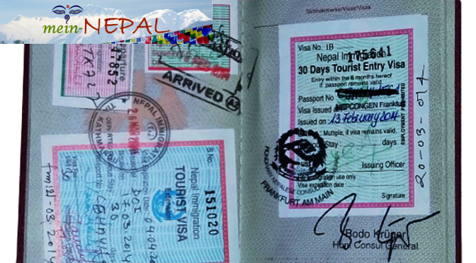 Nepal Touristen-Visum für deutsche Staatsangehörige.